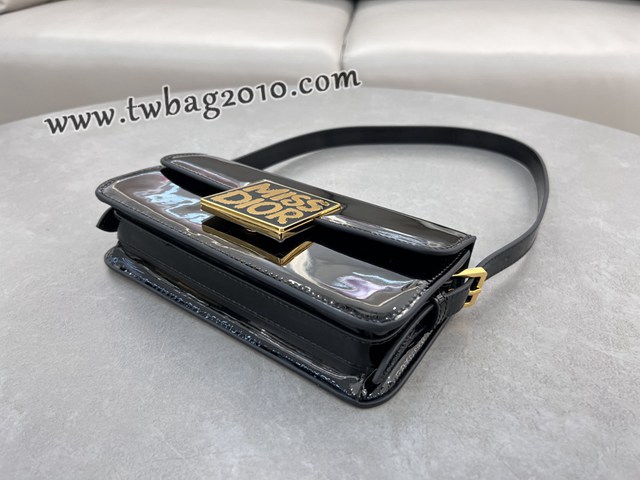 Dior专柜新款迪奥顶级原单黑色牛皮Miss Dior翻盖手袋肩背包 djfk1031